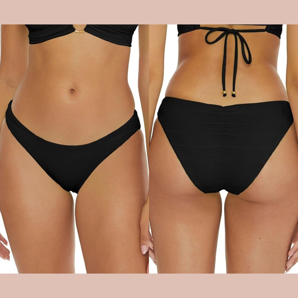 NWT‎ $58 Becca [ Small ] Coast Adela Hipster Bikini Bottom in Black U1324